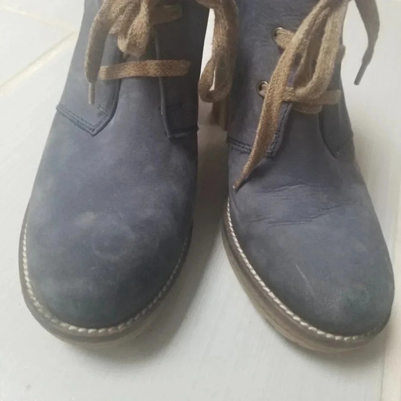 BROWNS smoky blue  lace up heeled shoes tan 39 - Picture 4 of 10